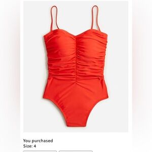Jcrew Ruched sweetheart one-piece. Size 4.